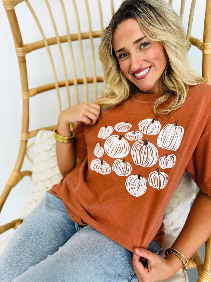 {DOODLE PUMPKIN HARVEST} Yam Crew Neck Tee