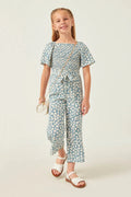 Dusty Blue Floral Palazzo Jumper