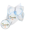 Embroidered Pastel Duck Hair Hugh Bow on Alligator Clip