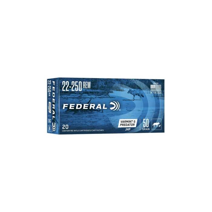 Federal Ammunition 22-250 Remington 50 Grain Jacketed Hollow Point 20 Count