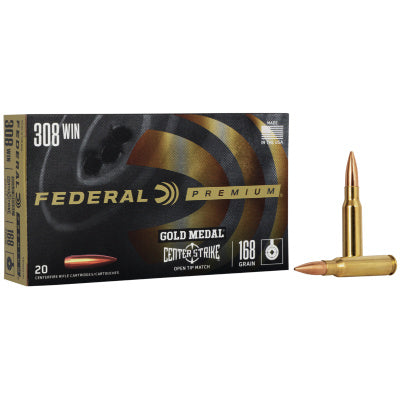 Federal Ammunition 308 Winchester 175 Grain Centerstrke Open Tip Match 20 Count