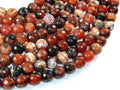Fire Agate Beads, 10mm Faceted Round-BeadBasic