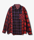 Flannel Shirt -> 7 Cuts Shirt / Over Dye - Red