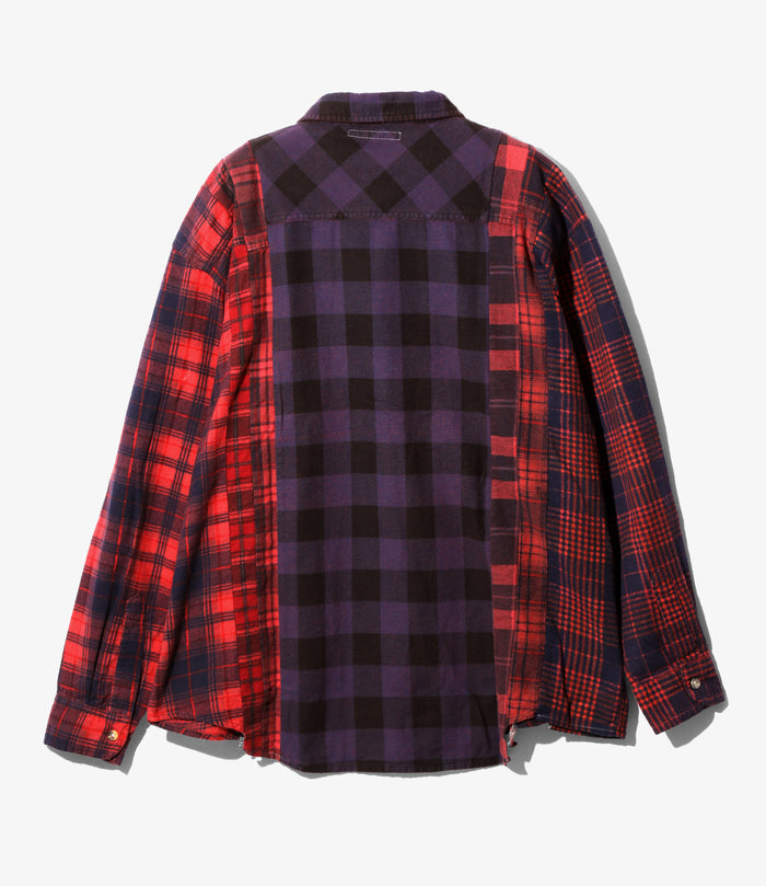 Flannel Shirt -> 7 Cuts Shirt / Over Dye - Red