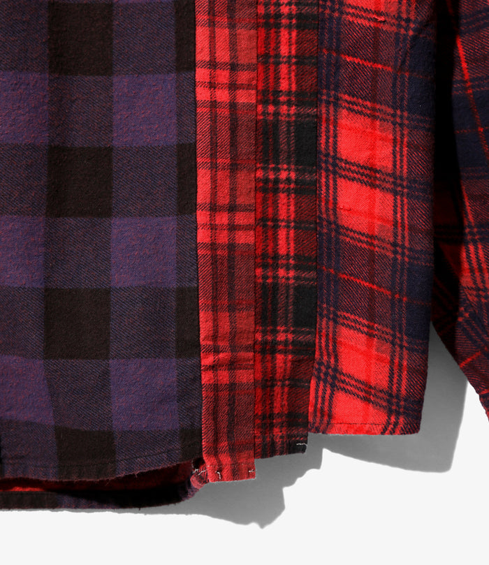 Flannel Shirt -> 7 Cuts Shirt / Over Dye - Red