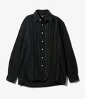 Flannel Shirt -> Ribbon Shirt / Over Dye - Black