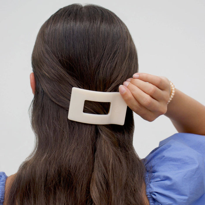 Flat Rectangle Hair Clip | Small | Almond Beige