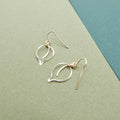 Forged Leaf Dangle Earring Lg in Gold
