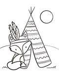 Fox and Teepee Canvas