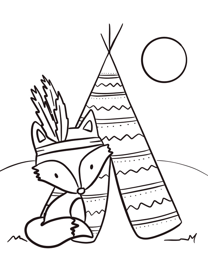 Fox and Teepee Canvas