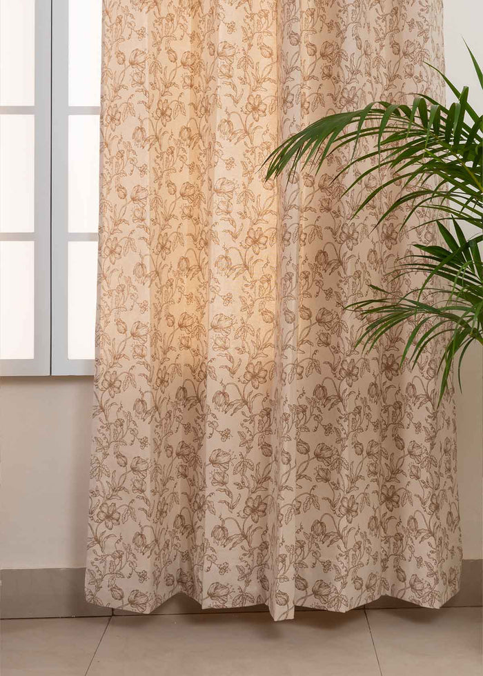 French Farmhouse printed cotton Fabric - Beige