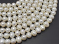 Fresh Water Pearl Beads, White, 9-10mm Potato Beads-BeadBasic