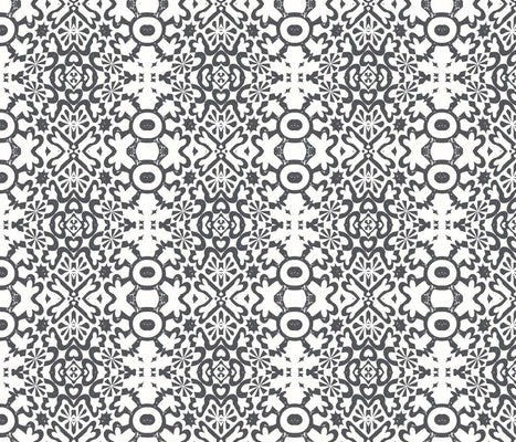 Geo White Noir Fabric