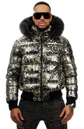 GEORGE V PUFFER JACKET W/ REAL FUR - GV9472 - GOLD