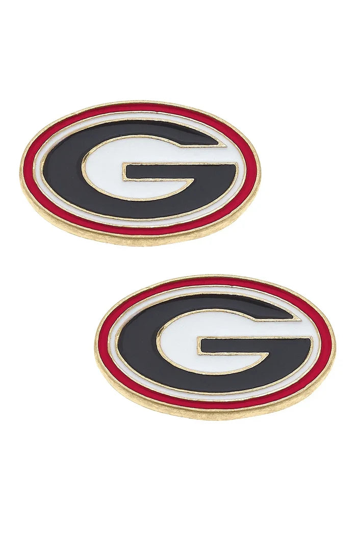 Georgia Bulldogs Enamel Logo Stud Earrings