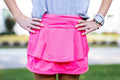 Girls Ruffle Solid Skirt Bright Pink