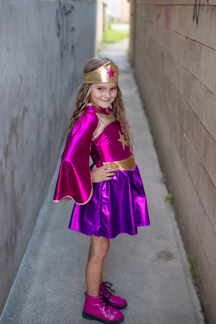 Great Pretenders Superhero Star Dress, Cape & Headpiece