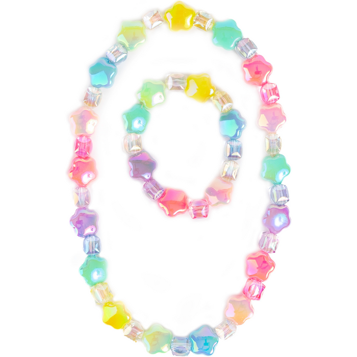 Great Pretenders Wish Upon a Rainbow Star Necklace & Bracelet Set, 2pc