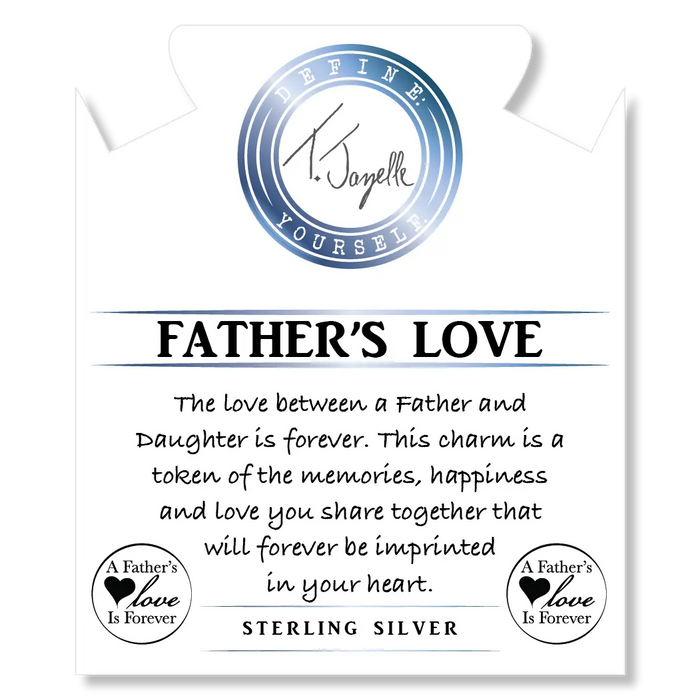 Green Angelite Bracelet with Fathers Love Sterling Silver Charm