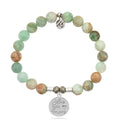 Green Quartz Stone Bracelet with Love You More Sterling Silver Charm