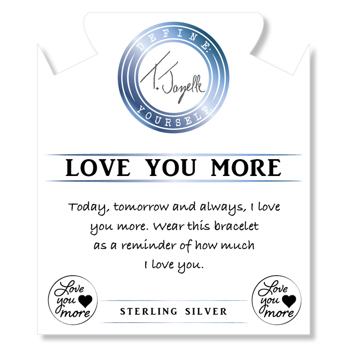 Green Quartz Stone Bracelet with Love You More Sterling Silver Charm