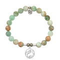 Green Quartz Stone Bracelet with Mermaid Sterling Silver Charm