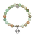 Green Quartz Stone Bracelet with Stronger Together Sterling Silver Charm