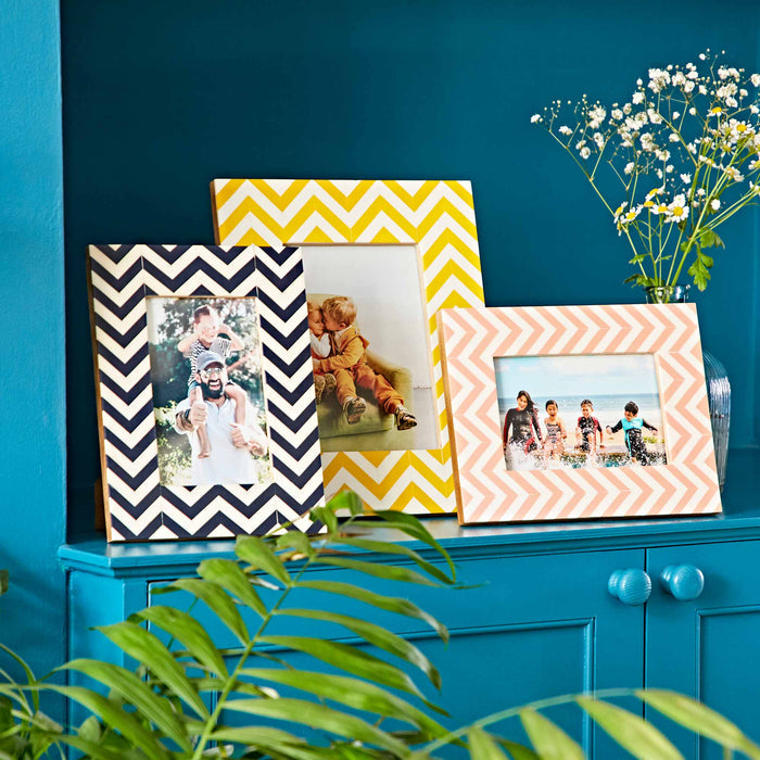 Handmade Chevron Patterned Photo Frame