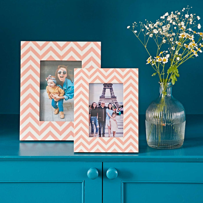 Handmade Chevron Patterned Photo Frame