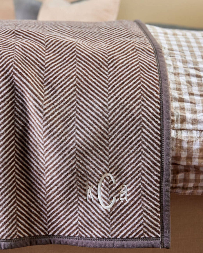 Harborview Herringbone Chocolate Blanket