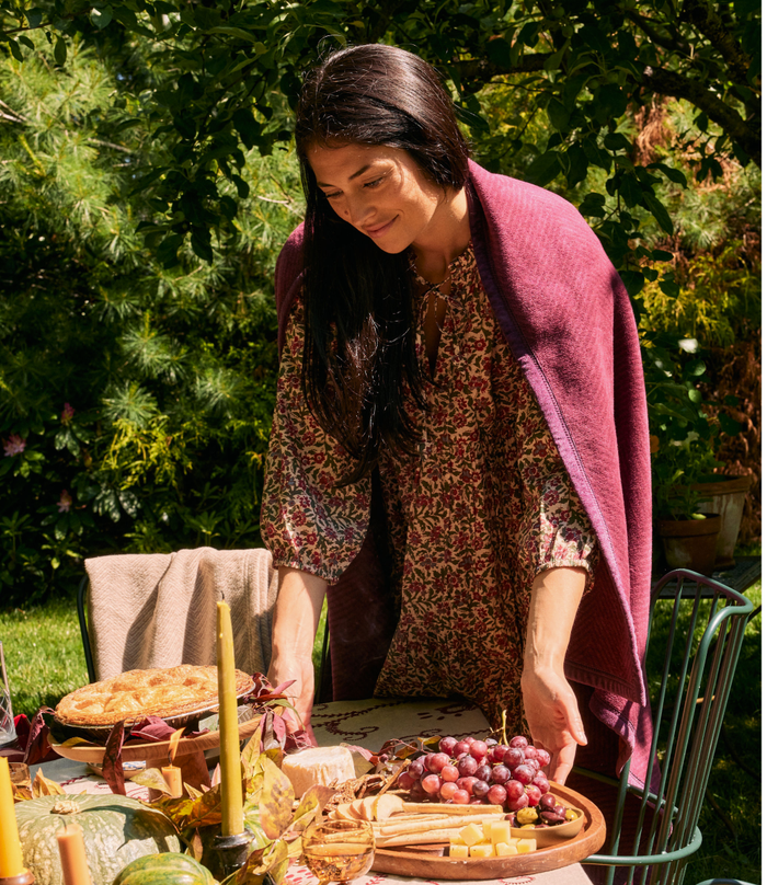 Harborview Herringbone Plum Blanket