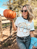 {HEY THERE PUMPKIN} Ringer Cream Crew Neck Tee