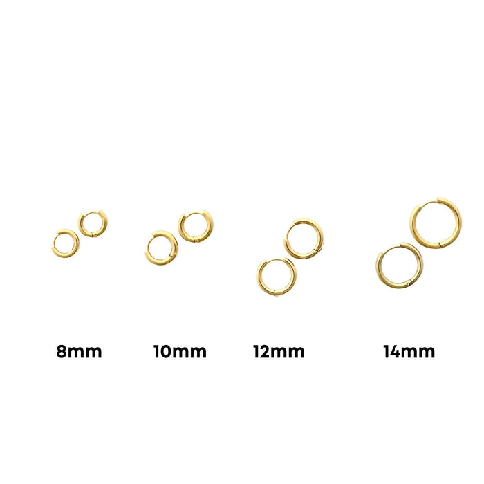 Huggie Earrings - Scarlett Hoop Gold 14mm