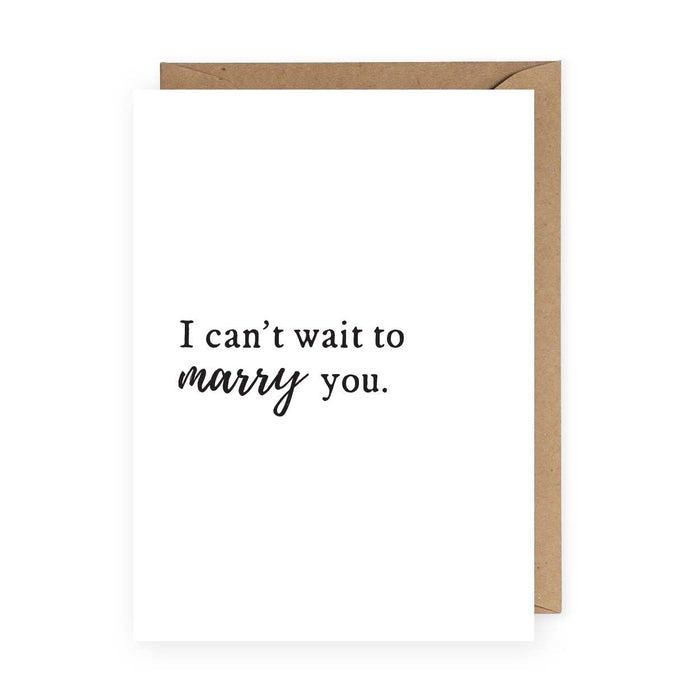 “I Can't Wait To Marry You” Wedding Card