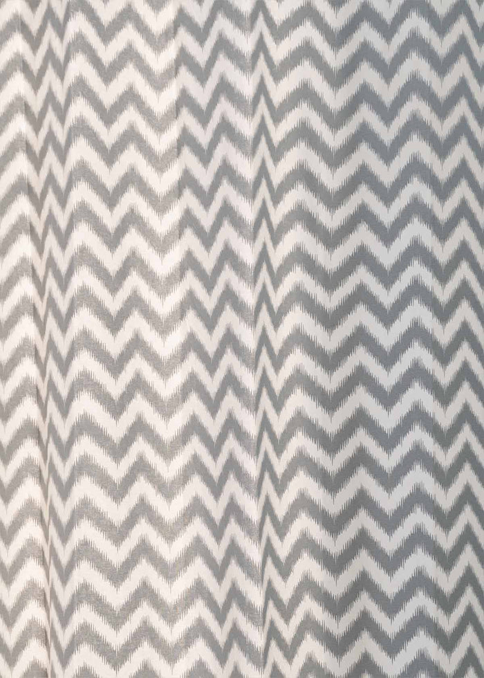 Ikat chevron printed cotton Fabric - Grey