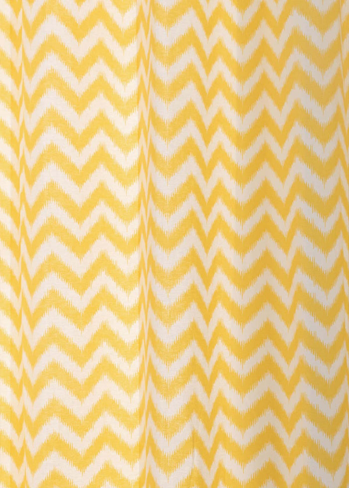 Ikat chevron printed cotton Fabric - Yellow