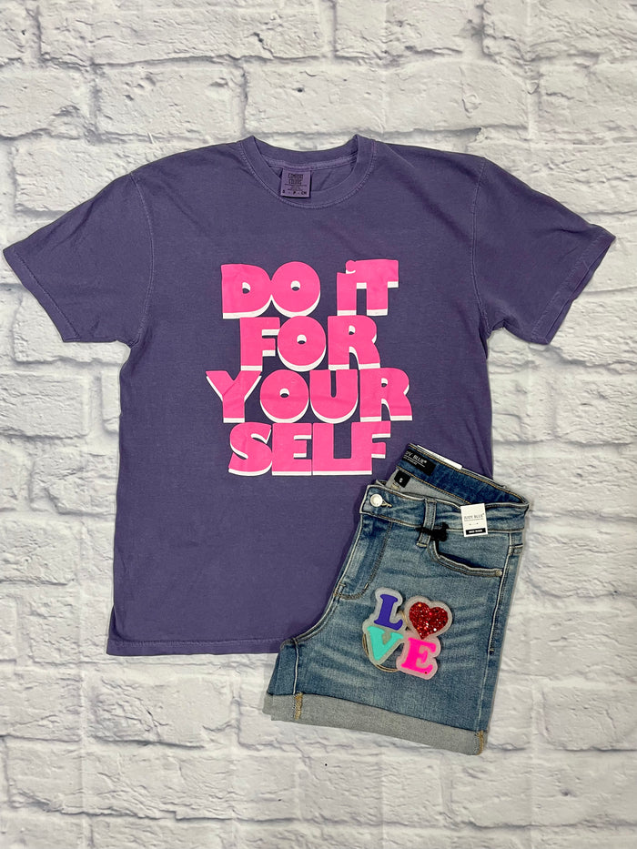 {DO IT FOR YOURSELF} Pink + Grape Crew Neck Tee