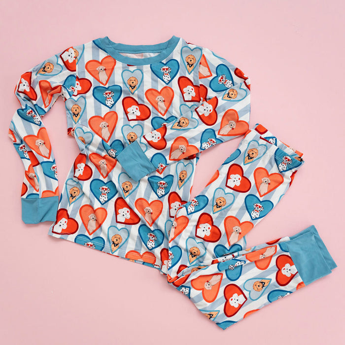 In My Jammers Blue Fur-Ever Valentine Two Piece Set