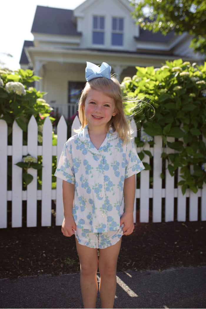 In My Jammers East Coast Hydrangeas Kids Button Up Short Set IMJ x Caitlin Covington