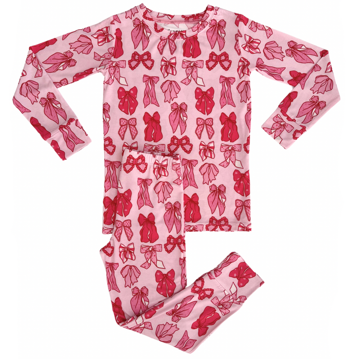 In My Jammers Valentine's Bow Two Piece Set