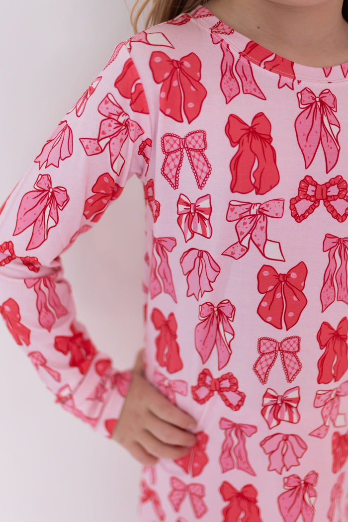 In My Jammers Valentine's Bow Two Piece Set