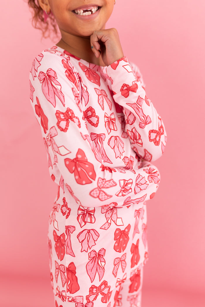 In My Jammers Valentine's Bow Two Piece Set