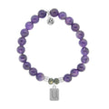 Initially Your's Amethyst Stone Bracelet with Letter U Sterling Silver Charm