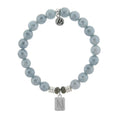 Initially Your's Blue Quartzite Stone Bracelet with Letter N Sterling Silver Charm