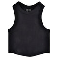 Iscream Black Cropped Ribbed Racerback Tank Top