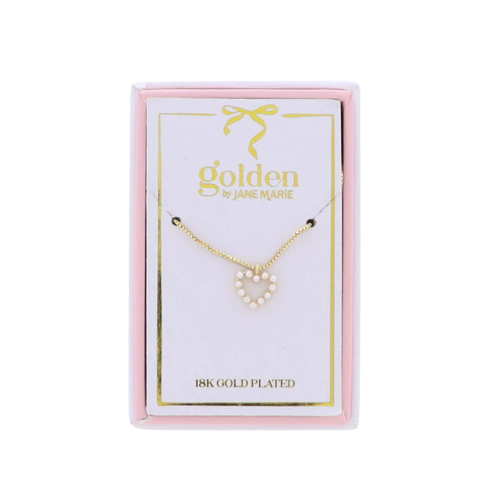 Jane Marie Kids 18K Gold Plated Necklace with Pearl Heart