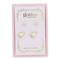 Jane Marie Kids 18K Gold Plated Set of 2 Heart & White Megaphone Stud Earrings