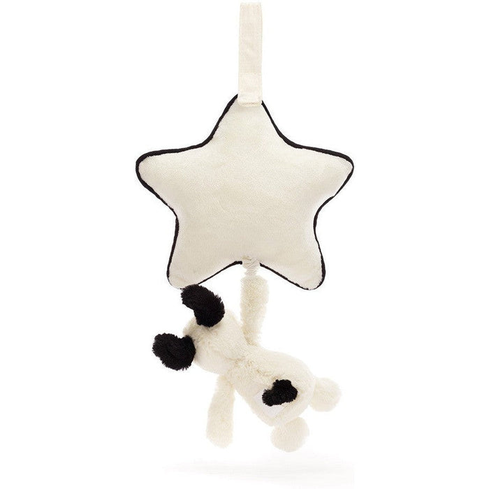 Jellycat Bashful Black & Cream Puppy Musical Pull