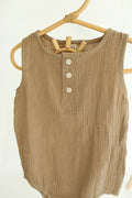 Jody Muslin Romper- Brown