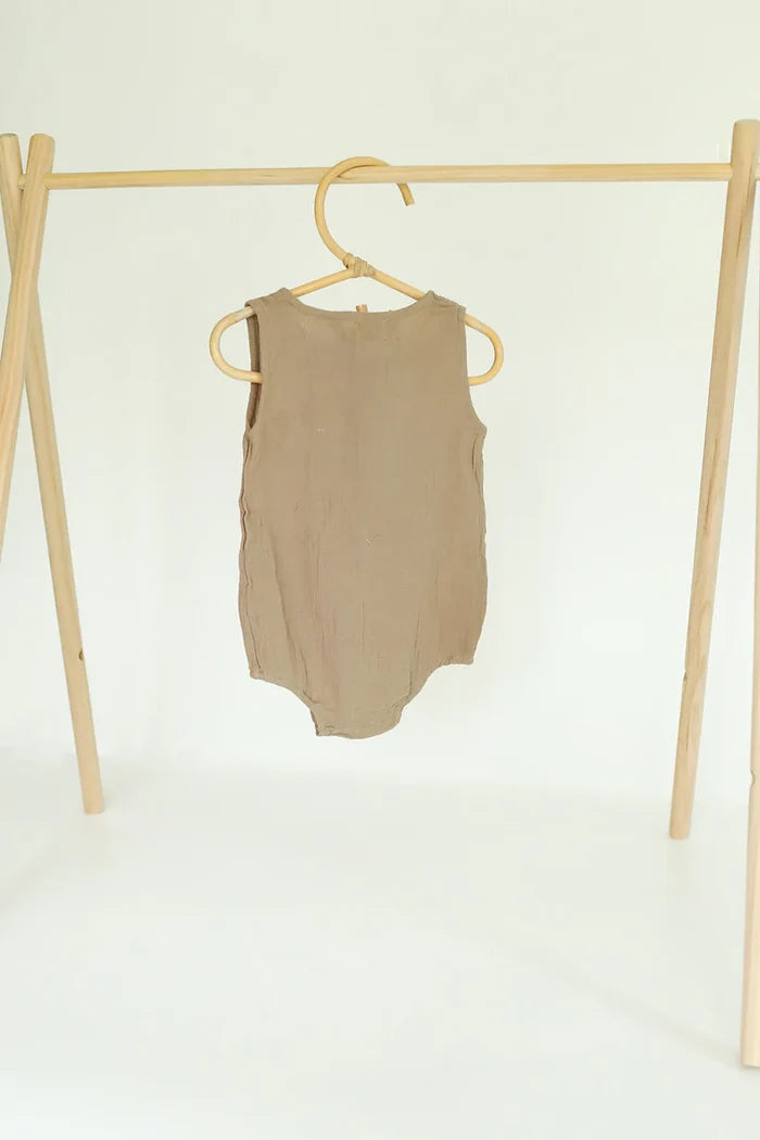Jody Muslin Romper- Brown